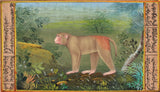 Indian Miniature Art Handmade Assam Macaque Monkey Watercolor Nature Painting