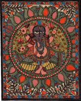 Madhubani Ganesha Art Handmade Indian Tribal Folk Mithila Bihar Ethnic Painting