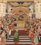 Mughal Miniature Painting Handmade Moghul Empire Art Delhi Durbar of Akbar II