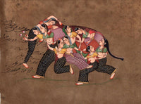 Nari Kunjar Composite Elephant Painting Handmade Indian Miniature Rajasthani Art
