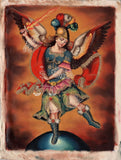 Archangel San Miguel Peruvian Cuzco Art Handmade Canvas Oil St Michael Painting