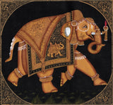 Indian Elephant Ethnic Decor Art Handmade Miniature Udaipur Silk Animal Painting