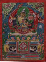 Manjushri Bodhisattva Buddha Thangka Painting Handmade Buddhist Mandala Folk Art