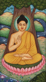 Buddha Painting Siddhartha Gautama Buddhist Rare Handmade Spiritual Paper Art