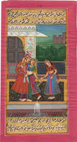 Moghul Miniature Painting Handmade Indian Ethnic Mughal Watercolor Folk Art