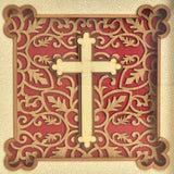 Marquetry Christian Cross Art