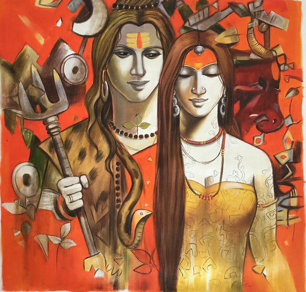 Shiva Parvati Painting