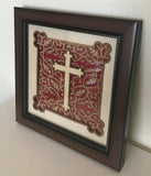 Marquetry Christian Cross Art