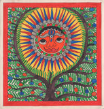 Surya Tree of Life Madhubani Art