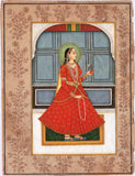 Mughal Empire Miniature Art Handmade Mogul Prince Princess Portrait Painting