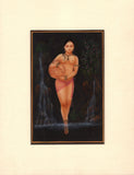 Indian Miniature Erotic Portrait Painting Handmade Semi Nude Decor Ethnic Art