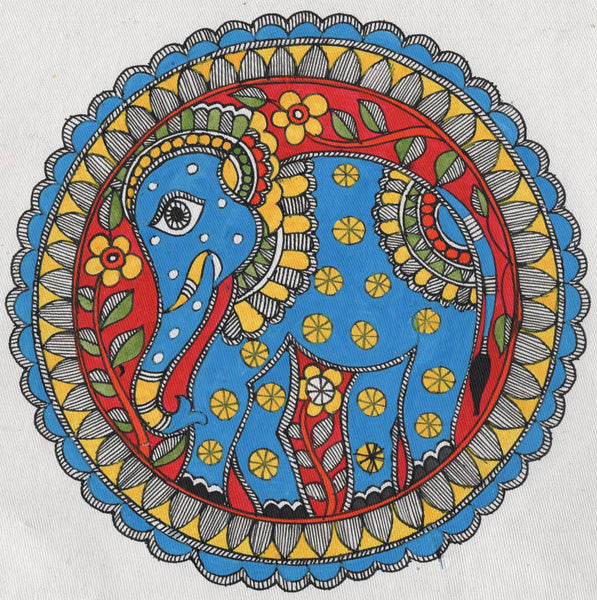 Madhubani Elephant Painting