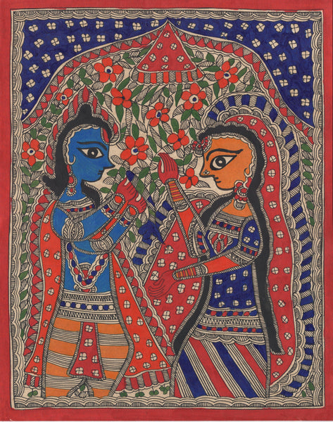 Madhubani Krishna Art