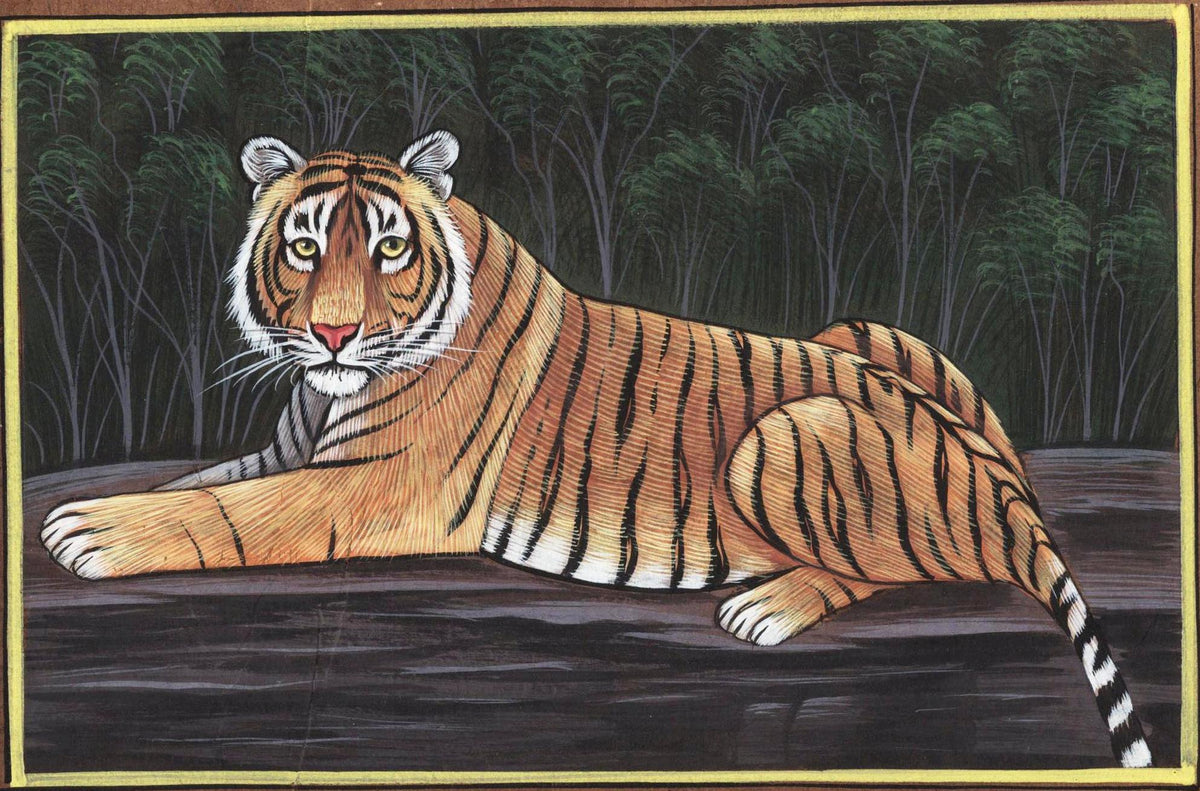 Bengal Tiger Handmade Painting Indian Nature Wildlife Animal Watercolo ...
