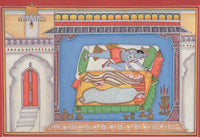 Radha Krishna Kangra Pahari Art Handmade Hindu Miniature Nayika Ethnic Painting