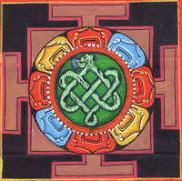Mandala Meditation Circle Art Handmade Indian Buddha Spiritual Snake Painting