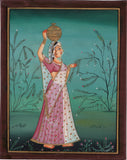 Ragamala Ragini Indian Miniature Painting Rajasthani Ethnic Handmade Folk Art