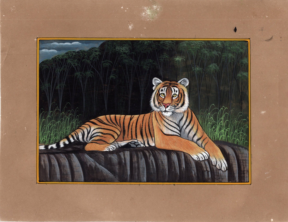 Royal Bengal Tiger Painting Handmade Indian Wild Animal Nature Jungle ...