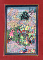 Mughal Emperor Babur Painting Handmade Indian Moghul Miniature Ethnic Decor Art
