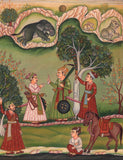 Indian Bundi Maharajah Painting Handmade  Rajasthani Miniature Decor Folk Art